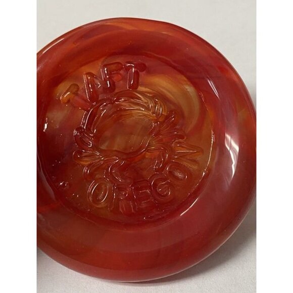 Red Art Glass Paperweight Glass Crab Oregon Coast Taft Art Studio #1 - Picture 2 of 6